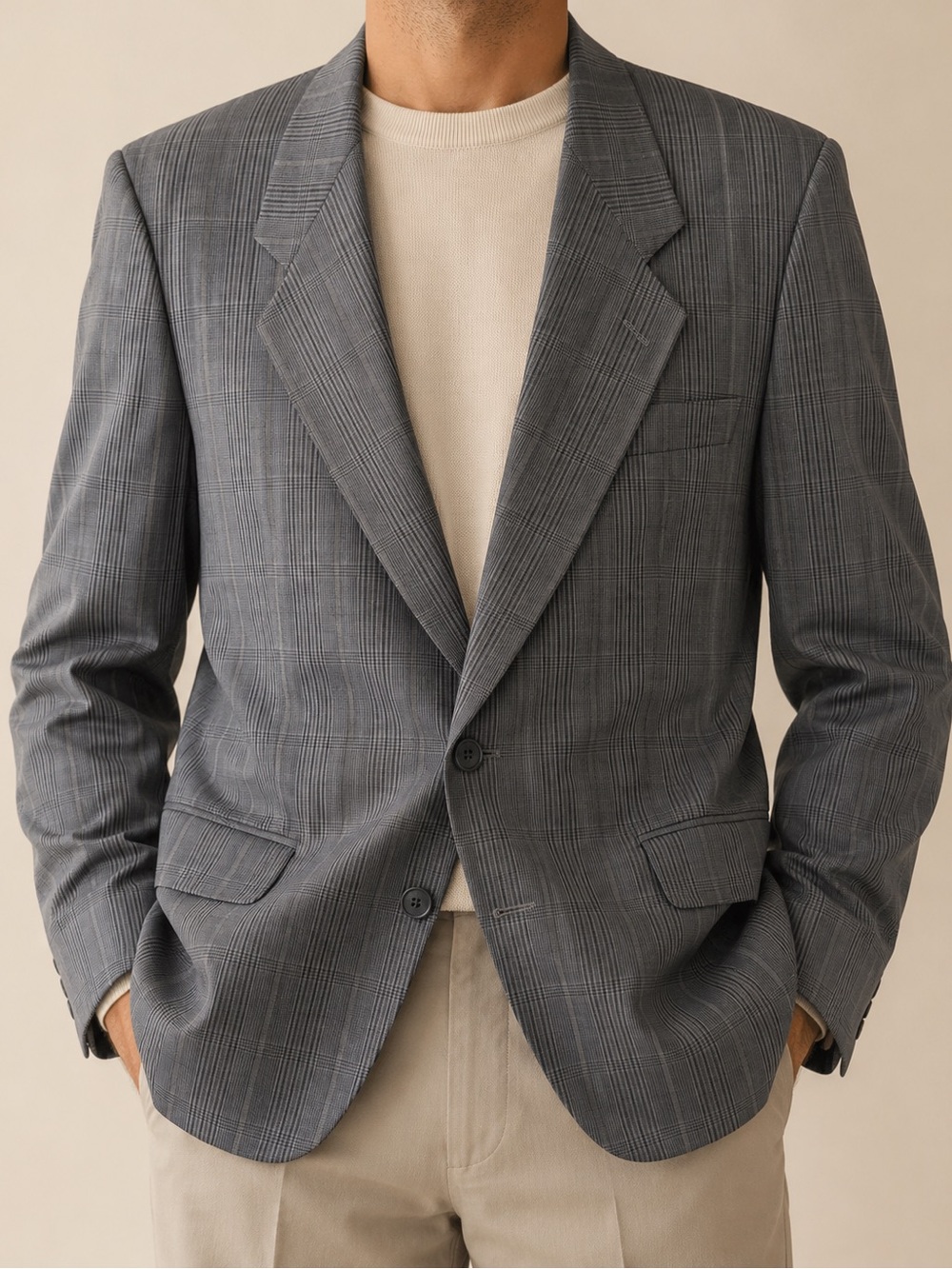 Vintage 1990s Christian Dior Monsieur Gray Wool Blazer | Made in Italy 42R